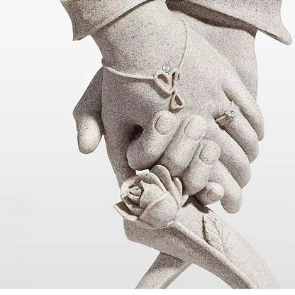 Sandstone Couples Holding Hands Gift Statue Abstract Art Sculpture  Home Decor Wedding Valentine's Day Gift Statue Souvenir
