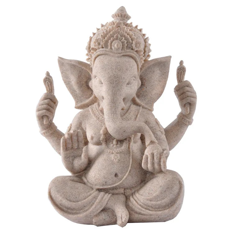 Sandstone Ganesha Buddha Handmade Indian Ganesha Elephant Figurine Elephant Statue Sculpture Home Decoration Accessories