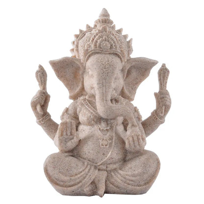 Sandstone Ganesha Buddha Handmade Indian Ganesha Elephant Figurine Elephant Statue Sculpture Home Decoration Accessories