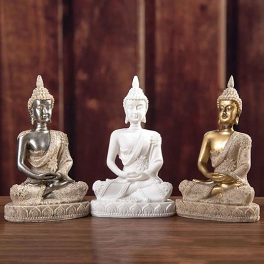 Sandstone Hindu Buddha sculpture figure miniature figure Buddha soft smile Statue Sculpture Figurine Miniature Model Home Decor