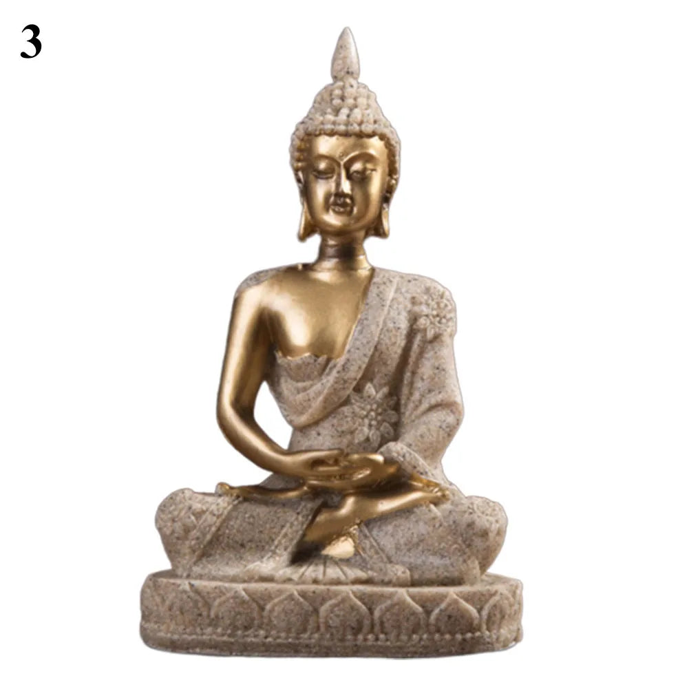 Sandstone Hindu Buddha sculpture figure miniature figure Buddha soft smile Statue Sculpture Figurine Miniature Model Home Decor