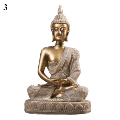 Sandstone Hindu Buddha sculpture figure miniature figure Buddha soft smile Statue Sculpture Figurine Miniature Model Home Decor