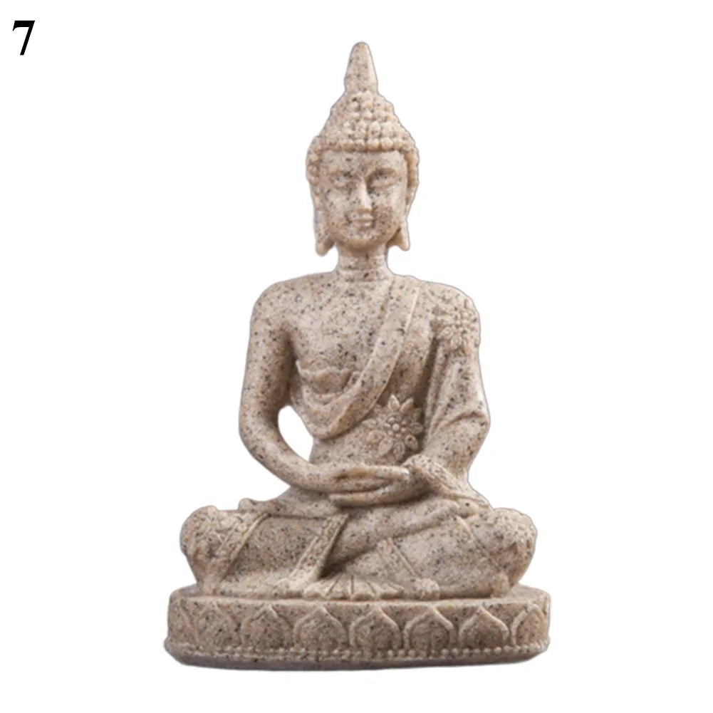 Sandstone Hindu Buddha sculpture figure miniature figure Buddha soft smile Statue Sculpture Figurine Miniature Model Home Decor