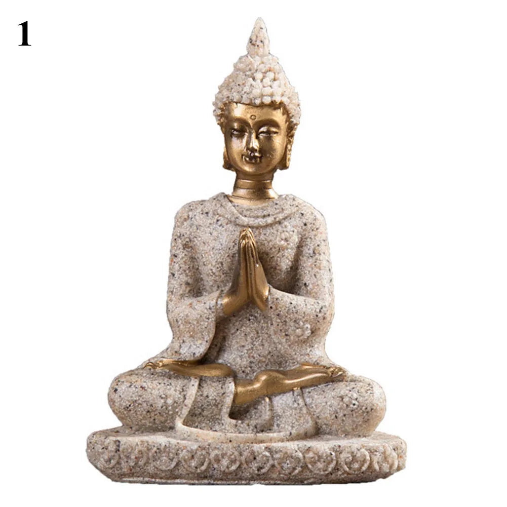 Sandstone Hindu Buddha sculpture figure miniature figure Buddha soft smile Statue Sculpture Figurine Miniature Model Home Decor
