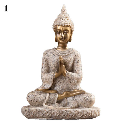 Sandstone Hindu Buddha sculpture figure miniature figure Buddha soft smile Statue Sculpture Figurine Miniature Model Home Decor