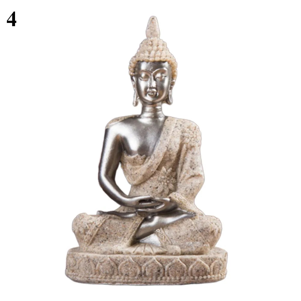 Sandstone Hindu Buddha sculpture figure miniature figure Buddha soft smile Statue Sculpture Figurine Miniature Model Home Decor