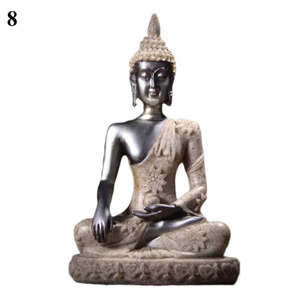Sandstone Hindu Buddha sculpture figure miniature figure Buddha soft smile Statue Sculpture Figurine Miniature Model Home Decor