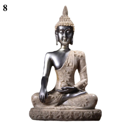 Sandstone Hindu Buddha sculpture figure miniature figure Buddha soft smile Statue Sculpture Figurine Miniature Model Home Decor