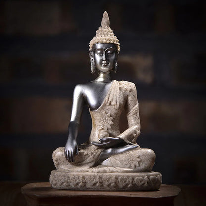 Sandstone Hindu Buddha sculpture figure miniature figure Buddha soft smile Statue Sculpture Figurine Miniature Model Home Decor