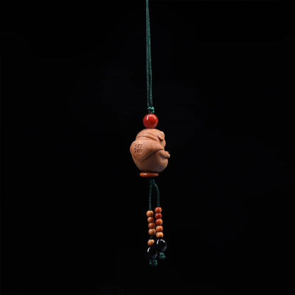 Santalum Wood 2cm Traditional Chinese Animal Sculpture Chinese Zodiac Pig Pendant Car Hanging Bag Pendant Mascot Collection