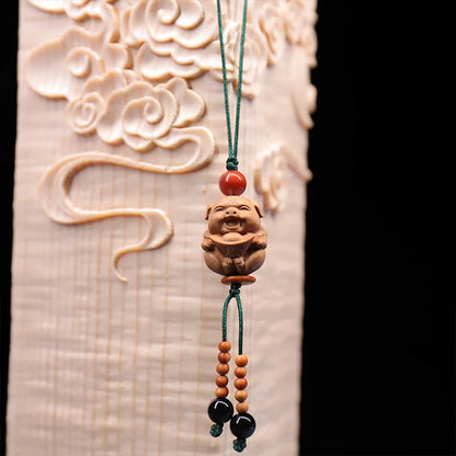 Santalum Wood 2cm Traditional Chinese Animal Sculpture Chinese Zodiac Pig Pendant Car Hanging Bag Pendant Mascot Collection