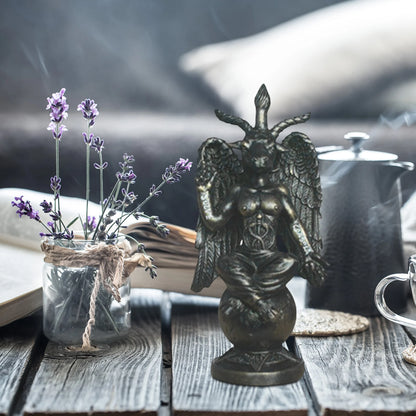 Satan Goat Baphomet Statue Resin Satanic Figurine Decor Church Satanic Sabbatic Goat Sculpture Home Decoration Statue Religious