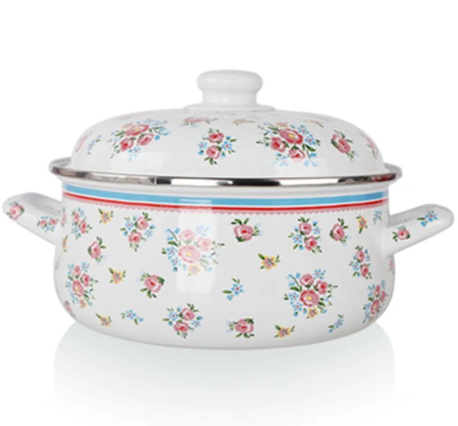 Saucepan Soup Pots Porcelain Enameled Thicken Kitchen Accessories Gas Cooker General Use Daily Cooking Cookware Easy Cleaning