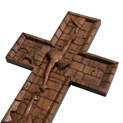 Savior Jesus cross, wall hanging, wooden cross, Christian cross wall, Catholic religious engraving gift, Christmas decoration