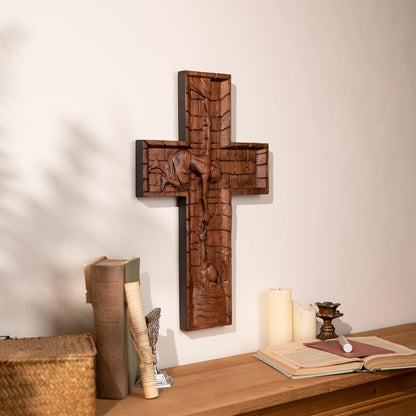 Savior Jesus cross, wall hanging, wooden cross, Christian cross wall, Catholic religious engraving gift, Christmas decoration