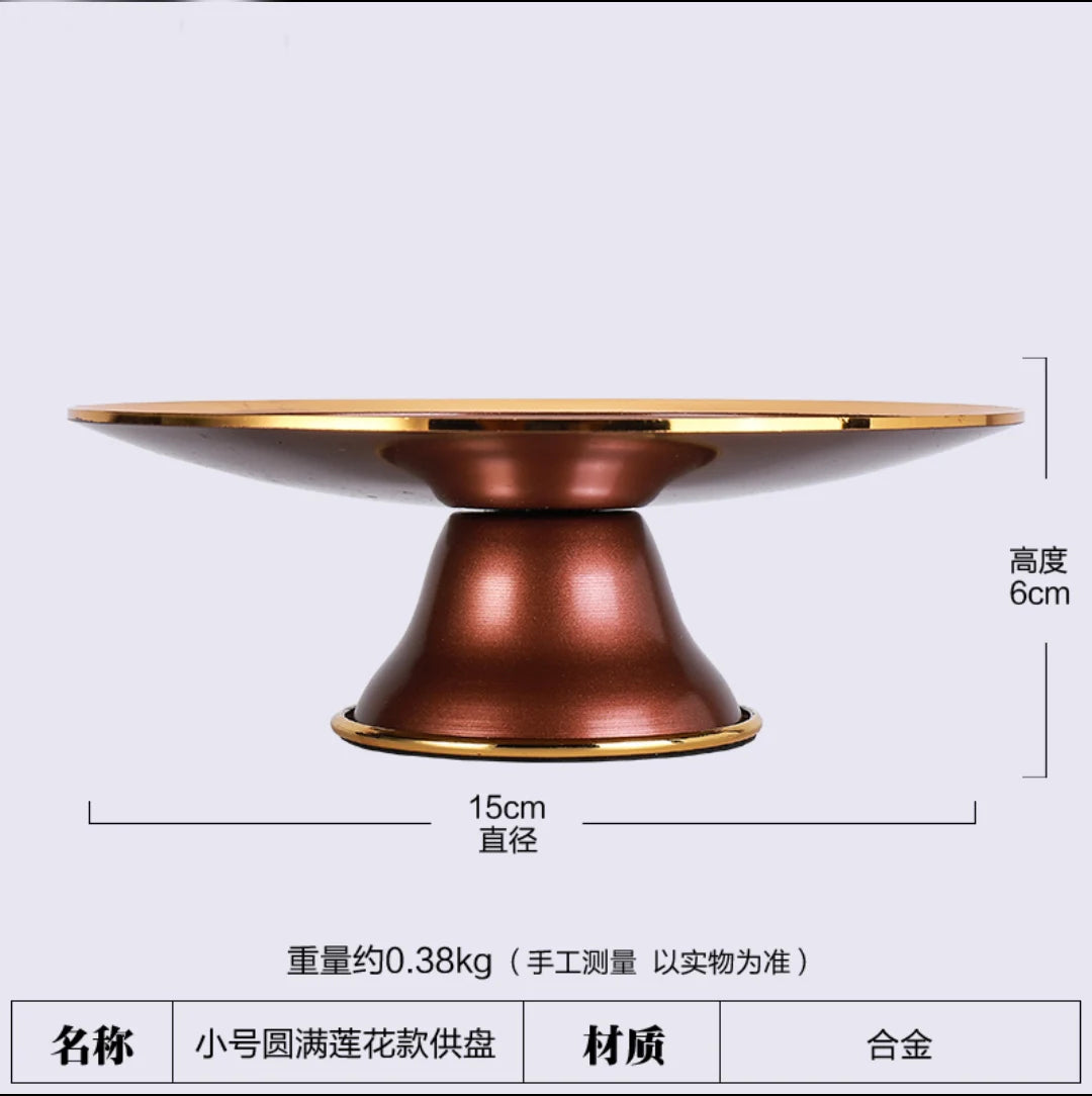 A PAIR 2PCS Buddhism high grade HOME Temple shrine enshrine worship wealth buddha God Holy offering trays 15cm wide