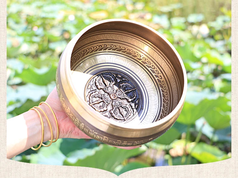 TOP GOOD  Buddhist articles # Practice of Tantric ritual # Tibetan Nepal Jin Gangchu practice Buddhism brass sound bowl -14.5CM