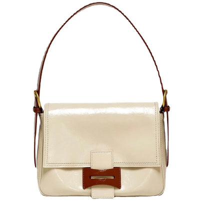 Cowhide small square bag 2024 new trendy women's contrasting color single shoulder crossbody commuting underarm bag tote
