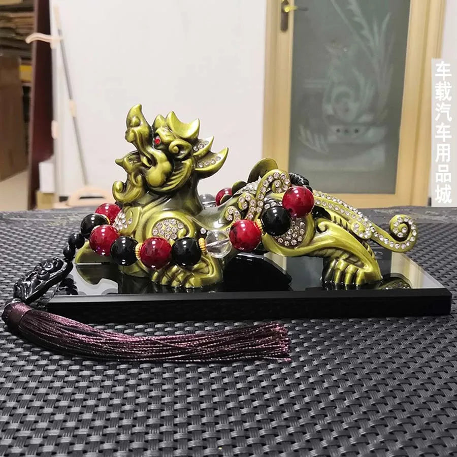 GOOD HOME OFFICE Company SHOP CAR TOP Efficacious thriving business Lucky Money Drawing Diamonds Dragon PI XIU FENG SHUI statue