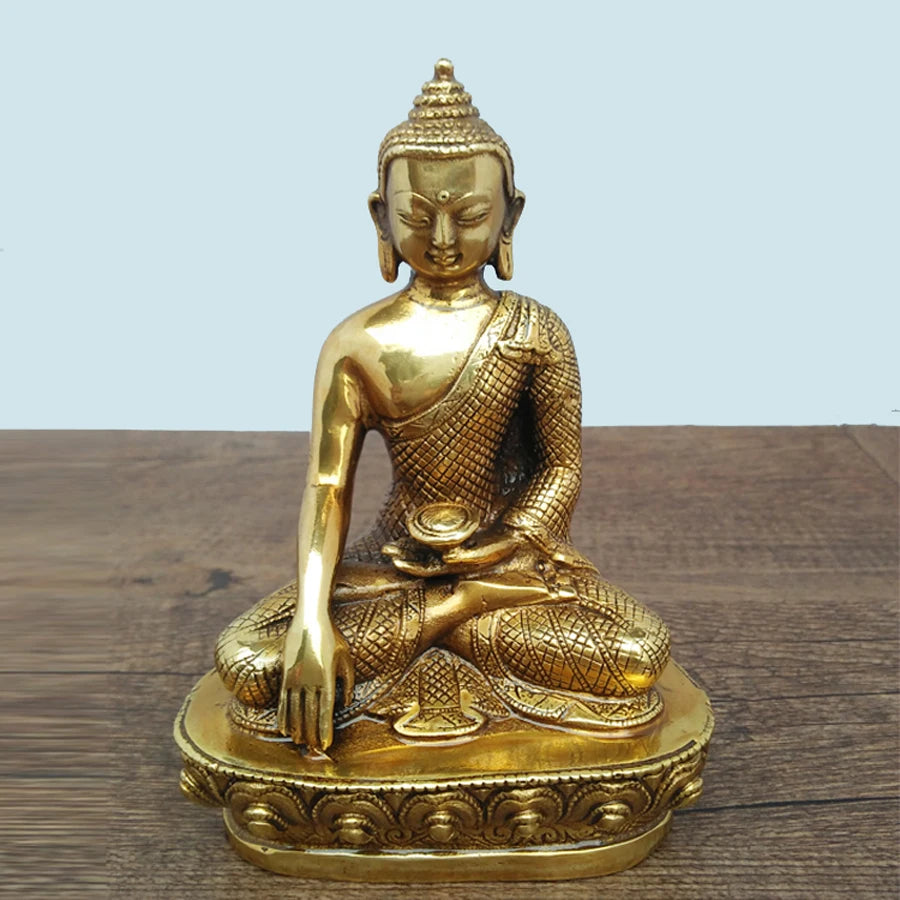Buddhist supplies GOOD HOME OFFICE CAR SHOP worship buddha statue Buddhism Sakyamuni all-powerful buddha copper  buddha statue