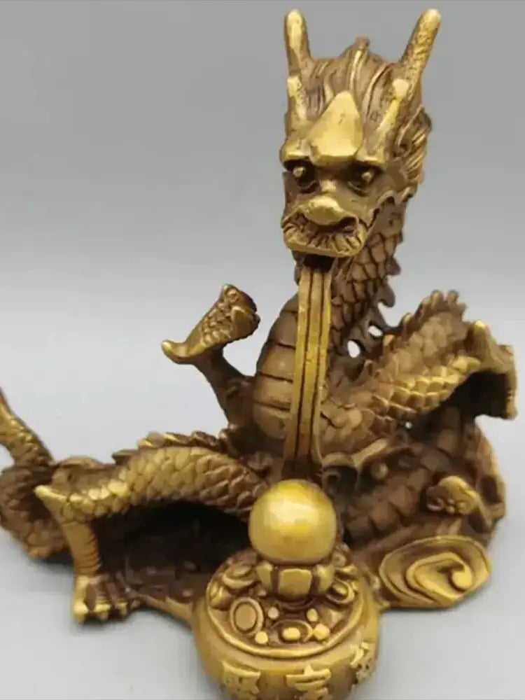 China brass cornucopia dragon crafts statue