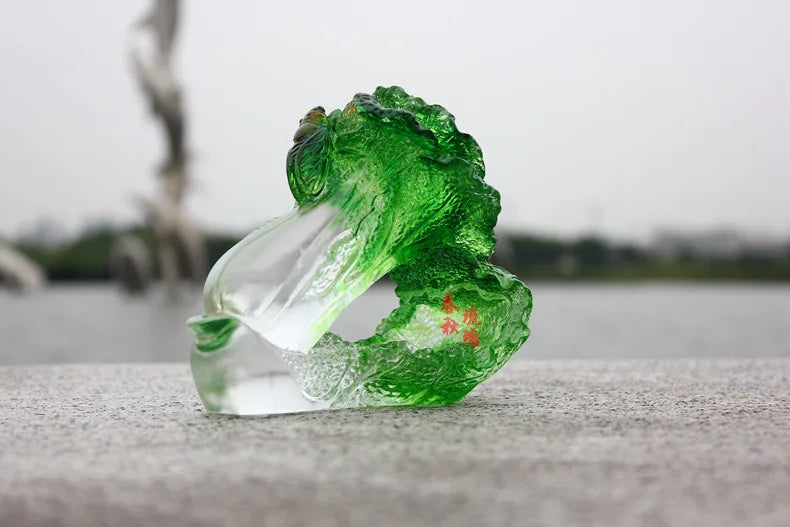 Coloured glaze cabbage ornament Prosperity crafts business gift