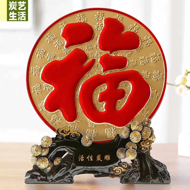 HOT SALE --HOME office ROOM TOP decoration ART Bless family business efficacious Mascot FU good fortune FENG SHUI Sculpture