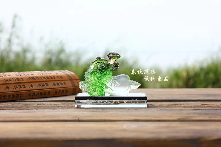 Emerald Cabbage Jade Ruyi ancient Coloured glaze ornaments Gift