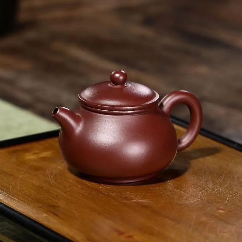 Purple Vermillion Clay Sketch Pan, Zisha Teapot, Yixing Handmade Pot, Kung-Fu Teaware, Purple Clay Drinkware for Puer Green