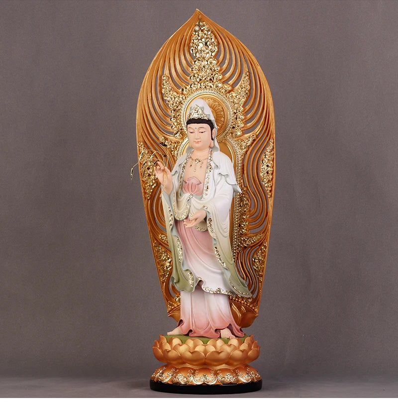 Asia Buddhism HOME family SHOP bring  good luck bless safe health Avalokitesvara Guanyin Buddha god GOOD statue