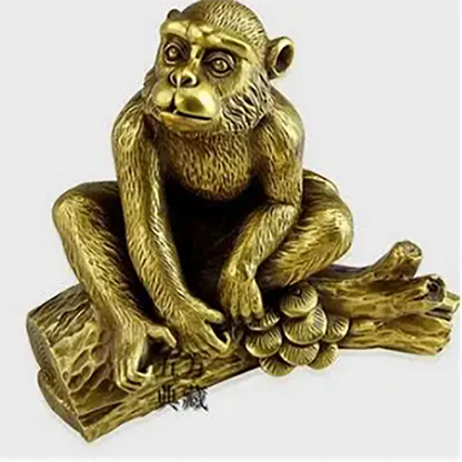 Copper Statue Copper pendulum piece 12 Zodiac monkey mascot home decoration bronze instrument pendulum Feng Shui cute fortune