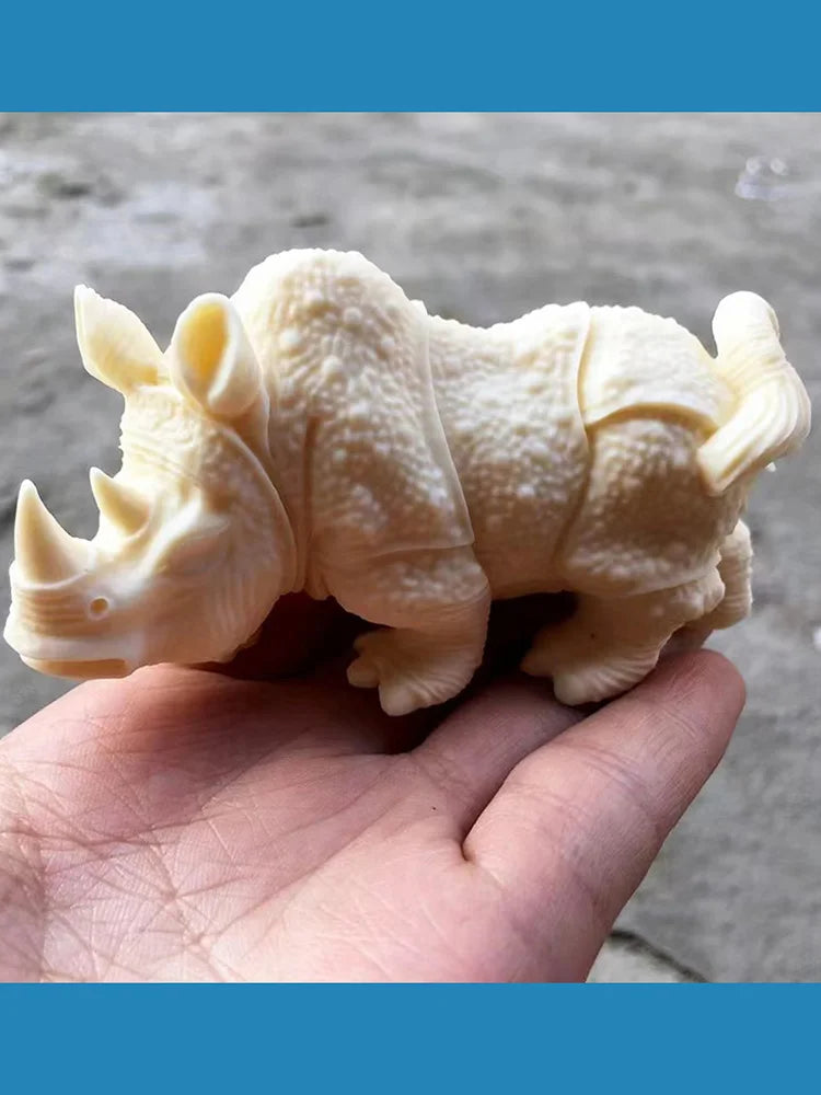 Cute Animal Rhino Decorative Statue Handmade Art Sculpture Home Room Office Car Decoration Crafts The best gift