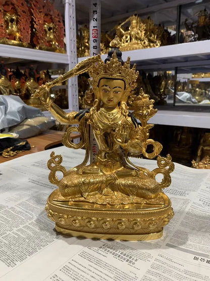 large GOOD buddha statue temple home family Buddhism protection Gilding Guanyin the Bodhisattva Manjusri buddha statue