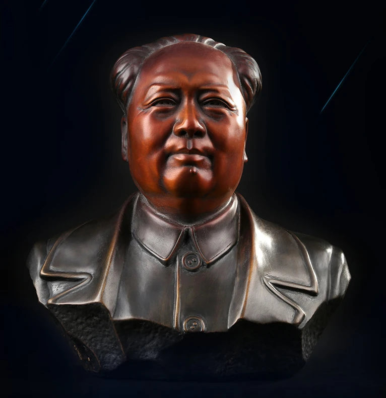 22CM # TOP GOOD original crafts-efficacious Mascot  Good luck FENG SHUI Chairman Mao Mao Zedong brass statue Sculpture