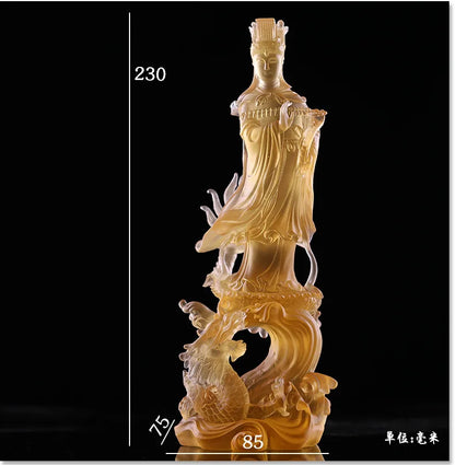 23 cm Coloured Glaze Mazu Empress Idol Our Lady Buddha Diva Home Worship Ornament