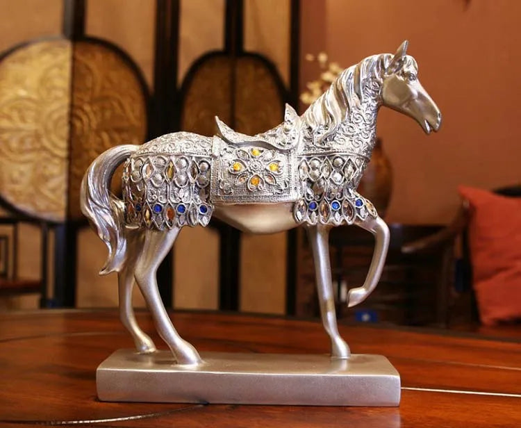 TOP COOL business GIFT -HOME office TOP decoration ART efficacious Mascot silver Success mascot horse FENG SHUI Sculpture