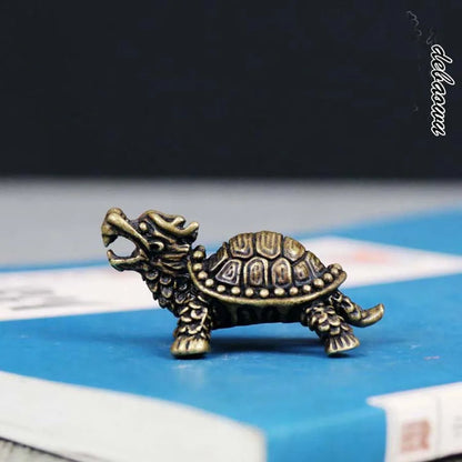 TOP Handmade work exorcise evil spirit bring Good luck money Dragon turtle Bronze carving mascot  FENG SHUI amulet S size