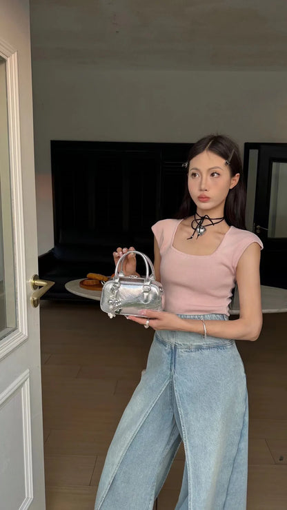 Retro handbag with niche design, exquisite handbag, mini hand-held bowling bag