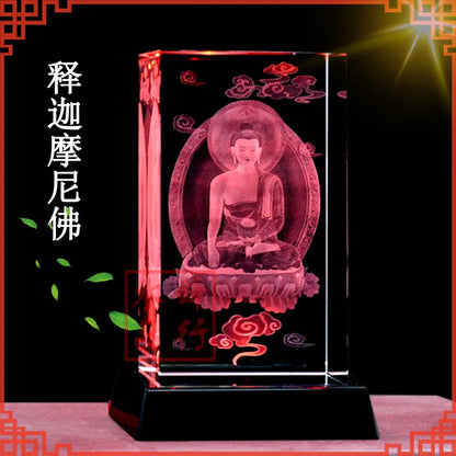 Large # Asia India Thailand HOME Temple Sakyamuni Amitabha buddha 3D Crystal multipurpose Amulet talisman Carving statue