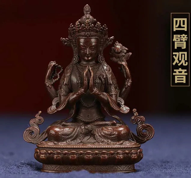 Buddhist pocket Travel Carry-on Accompanying talisman bless safety good luck Tibet Handmade Guanyin Avalokitesvara Buddha statue