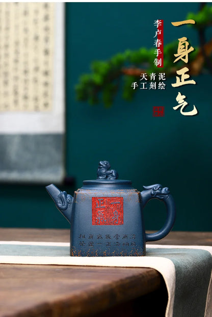 Yixing Handmade Purple Clay Pot Hundred Eyes Purple Eggplant Clay Eagle Strike the Sky Kung Fu Tea Set Chinese Tea Pot 400ml