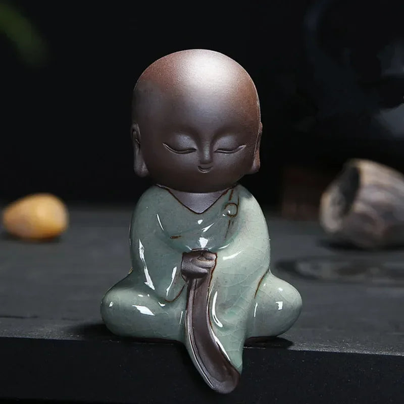Small Buddha Statues Tathagata India Yoga Mandala Sculptures Ceramic Tea Ceremony Ornaments Gift Home Decor Monk Figurine