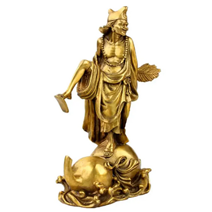 Copper Statue Brass Jigong ornaments home crafts of Luohan Buddha statue