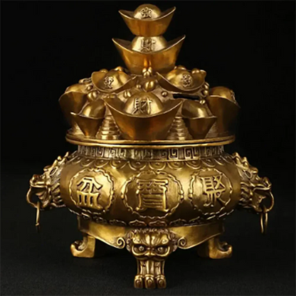 Copper Statue Kaiguang pure copper treasure basin decoration