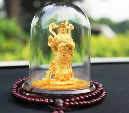 HOME OFFICE SHOP CAR TOP Efficacious Mascot GOOD LUCK  God of wealth gold GUAN GONG gilding Buddha FENG SHUI ART statue