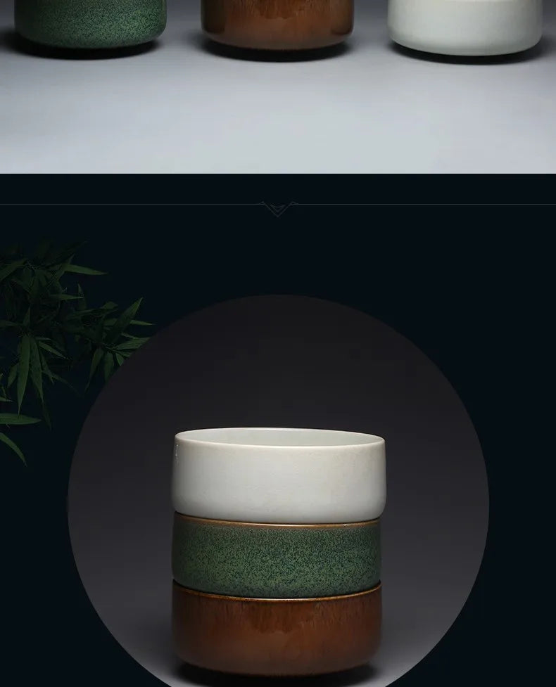 Guanfu Museum Landscape Room Tea Bowl Chinese Household Tea Cake Tray Tea Bowl Kiln Baked Fruit Snack Tea Plate Pot Tray Point T