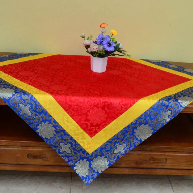 Wholesale Buddhism supply Tibet Nepal family home Temple Lucky Auspicious Embroidery Buddha statue Altar cover Table cloth mat