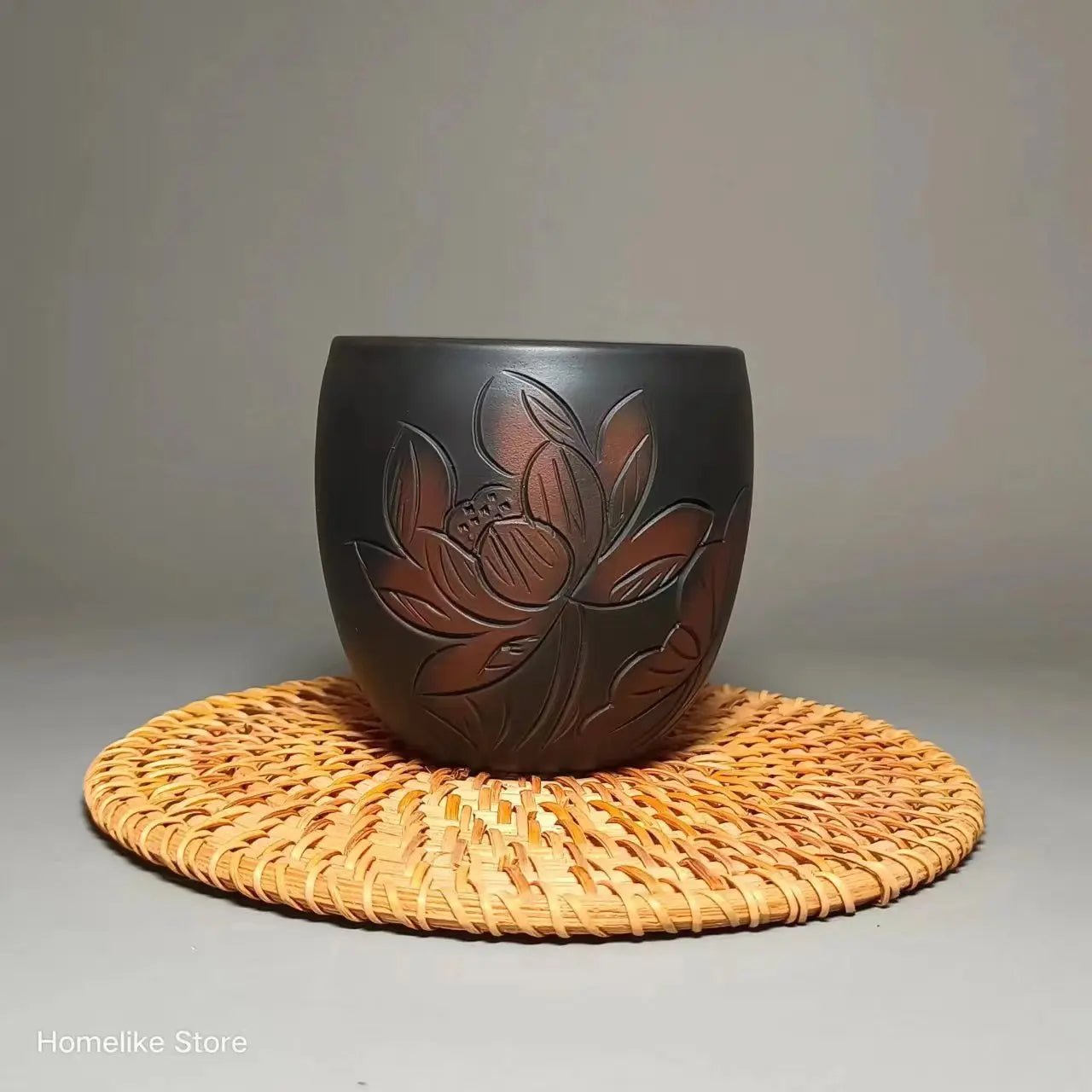 200ml Jianshui Clay Pure Handmade Lotus Seeds Full Carving Teacup(Not Yixing Zisha) Kung Fu Tea Set Drinkware Tea Ceremony