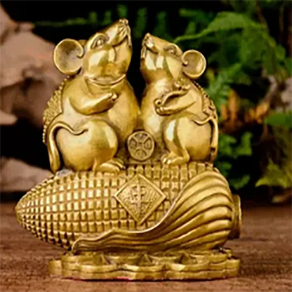 Copper Mouse Decoration Brass Zodiac Rat Gold Mouse Cute Little Mouse Living Room Rat Year Decoration