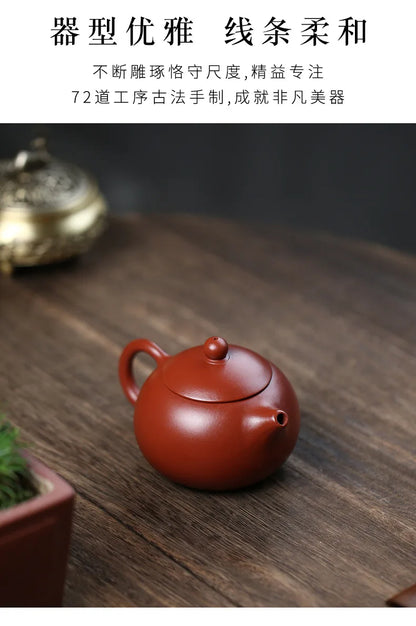 Yixing Zisha Teapot Dahongpao Xishi Zisha Teapot Handmade Tea Set Zisha Teapot Yixing Handmade Pot Kung-fu Teaware  Purple Clay